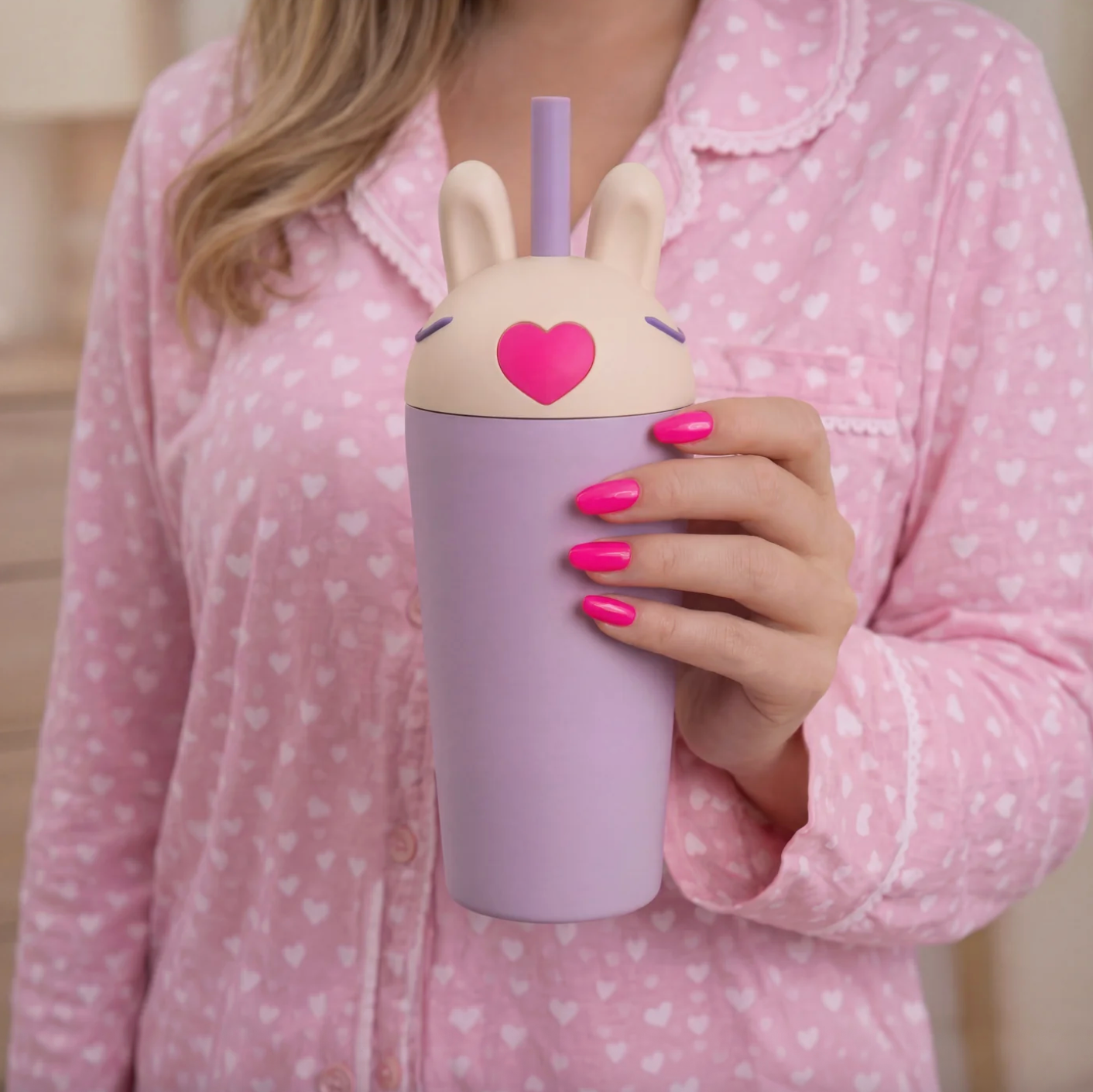 ASOBU Bunny Bestie Sippy Straw Tumbler 24oz | 720mL, Vacuum Insulated