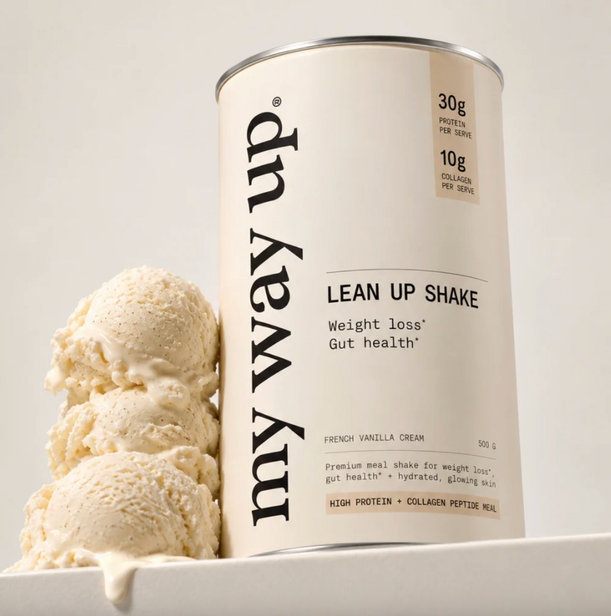 My Way Up Lean Up Weight Loss & Gut Health Shake 500g, French Vanilla Cream Flavour