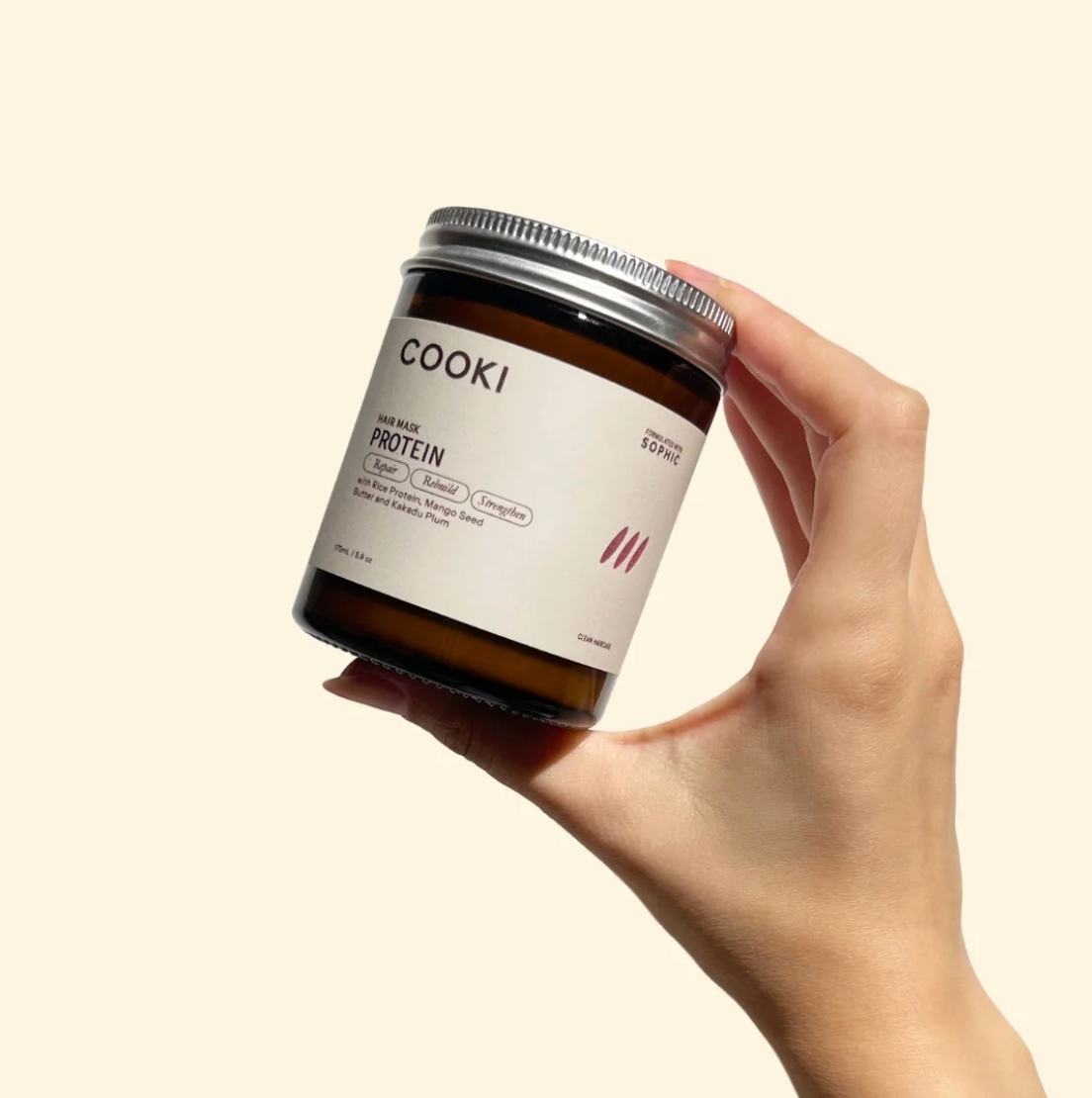 COOKI Protein Hair Mask 175mL, With Rice Protein, Mango Seed Butter & Kakadu Plum