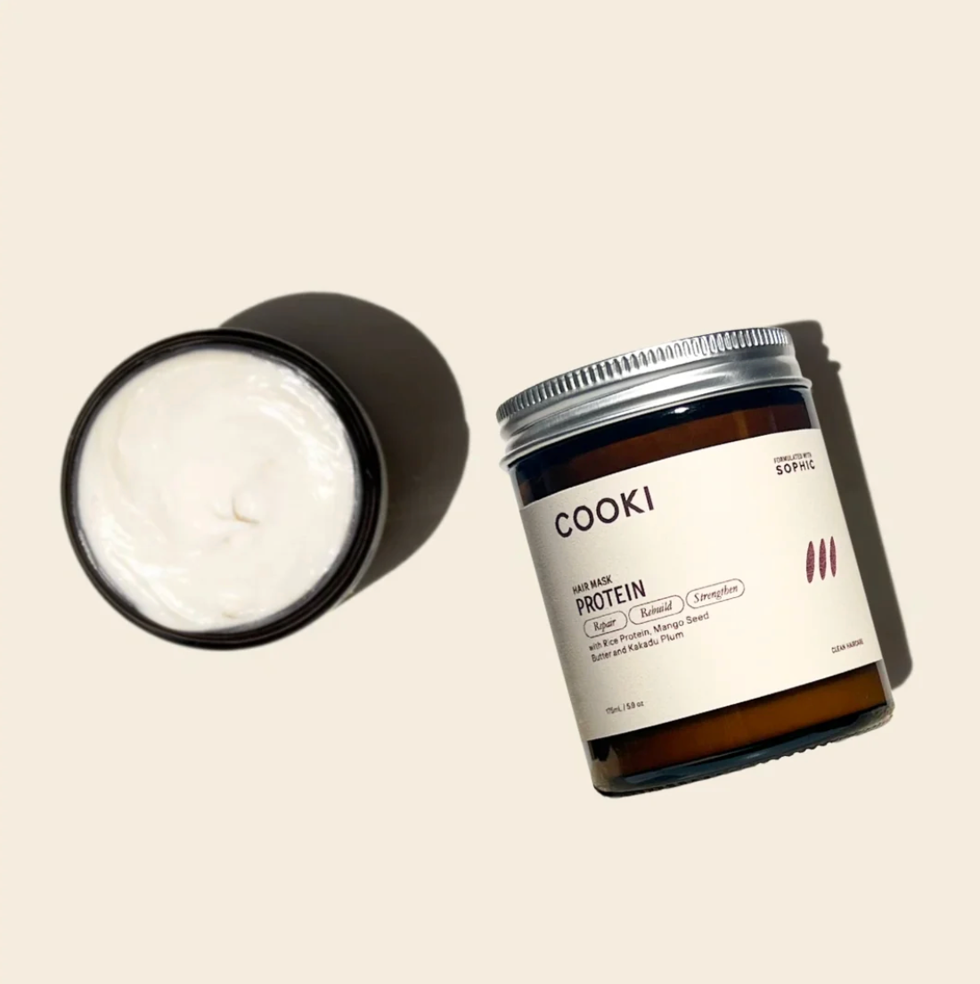COOKI Protein Hair Mask 175mL, With Rice Protein, Mango Seed Butter & Kakadu Plum