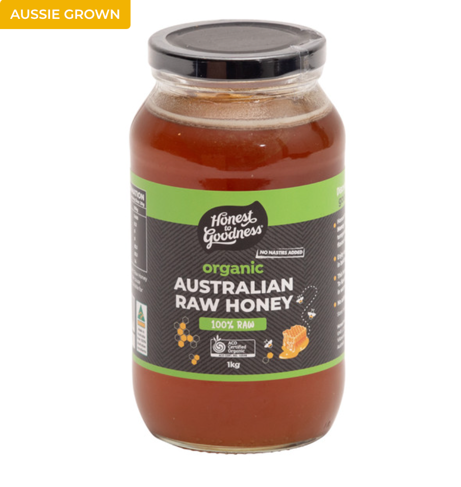 Honest To Goodness Australian 100% Raw Honey 500g or 1KG, Certified Organic