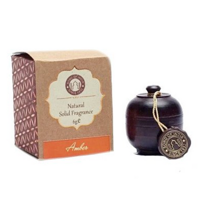 Song Of India Solid Perfume in Hand-Carved Rosewood Jar with Screw-on Top, Please Choose Your Fragrance