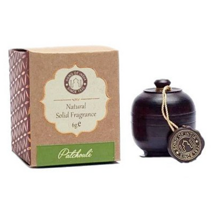 Song Of India Solid Perfume in Hand-Carved Rosewood Jar with Screw-on Top, Please Choose Your Fragrance