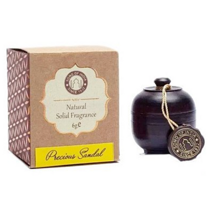 Song Of India Solid Perfume in Hand-Carved Rosewood Jar with Screw-on Top, Please Choose Your Fragrance