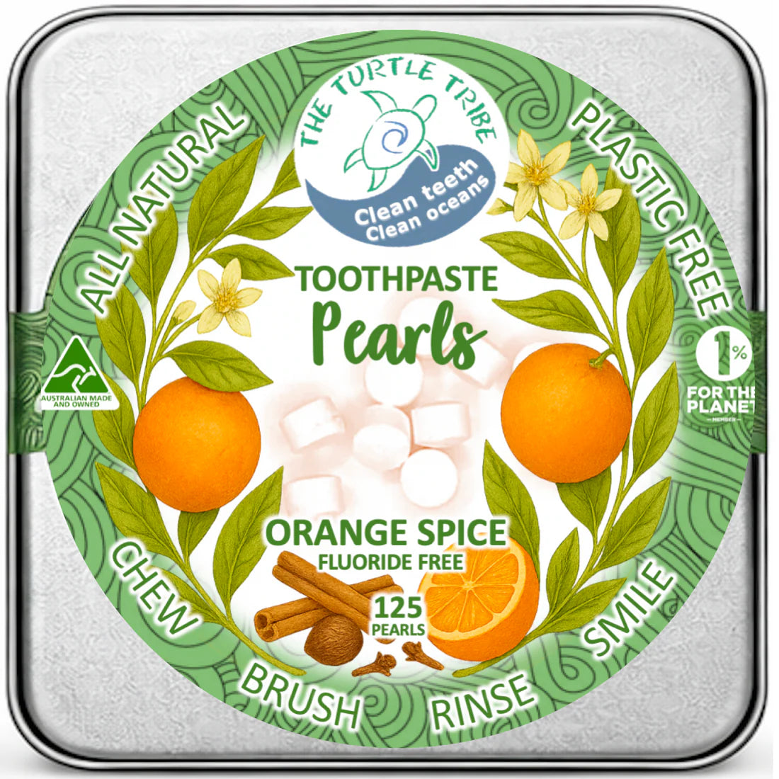 The Turtle Tribe Fluoride Free Toothpaste Pearls 125 Pearls, Please Select Your Flavour