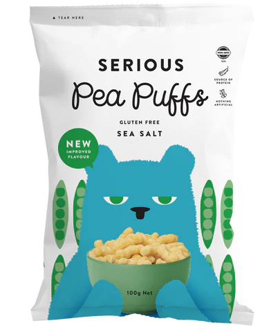 Serious Food Co. Gluten-Free Pea Puffs 100g, Sea Salt Flavour