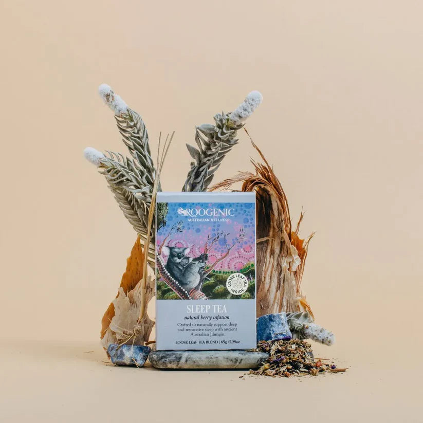 Roogenic Australian Wellness Sleep Tea Loose Leaf Tea Blend 65g, To Support Deep Sleep With A Natural Berry Infusion