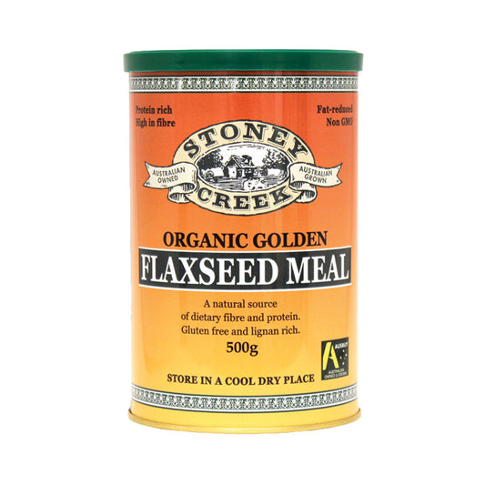 Stoney Creek Certified Organic Golden Flaxseed Meal 500g (Tin) Or 1Kg (Bag), Gluten Free & High Fibre