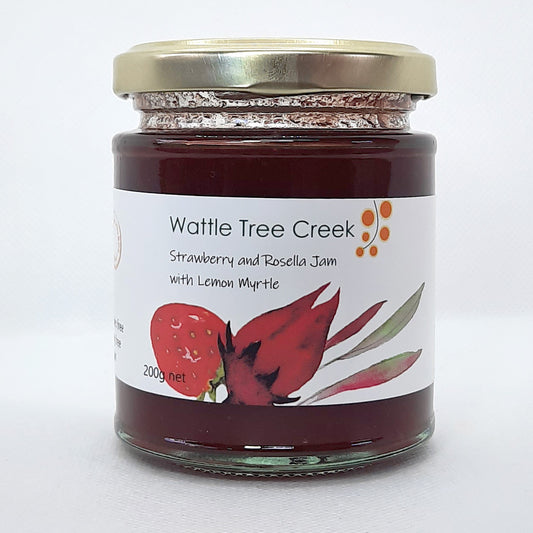 Wattle Tree Creek Strawberry & Rosella Jam With Lemon Myrtle 200g, From Hinterland Byron Bay