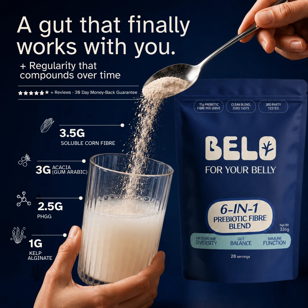 Belo 6-in-1 Prebiotic Fibre Blend Powder 336g, 28 Servings For Your Belly