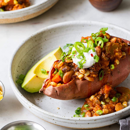 High Protein Jacket Sweet Potato With Cheddar Cheese & Fresh Kale