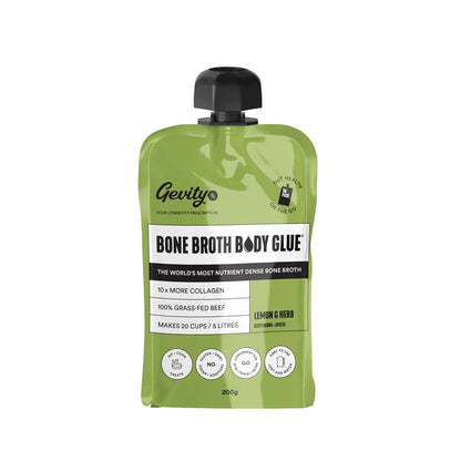 Gevity ON THE GO Bone Broth Body Glue 200g, Lemon & Herb Flavour