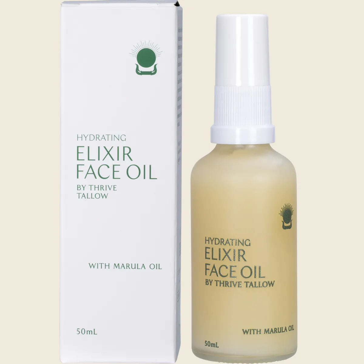 Thrive Tallow Hydrating Elixir Face Oil 50mL, With Marula Oil & Castor Oil