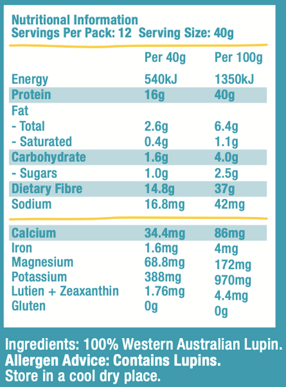 The Lupin Co. Lupin Protein Flakes 400g, 40% Protein & 37% Fibre