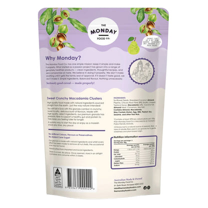 The Monday Food Co. Low Carb Gourmet Granola 300g Or 800g, Sweet Crunchy Macadamia Clusters Flavour