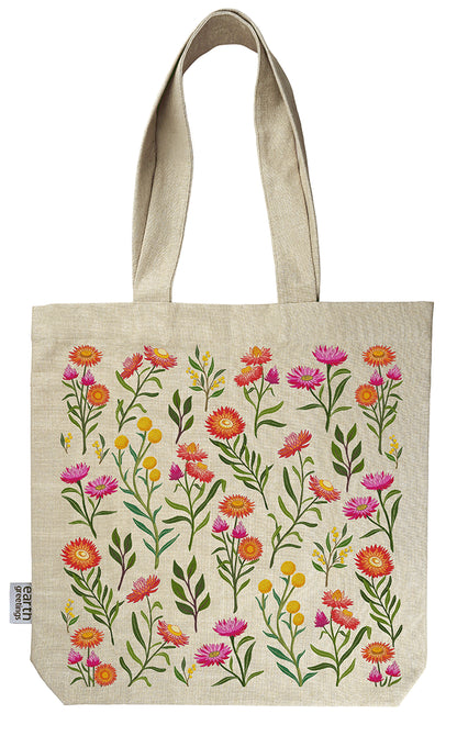 Earth Greetings Certified Organic Tote Bag With A Pocket Everlasting Love Design, Negin Maddock Collection