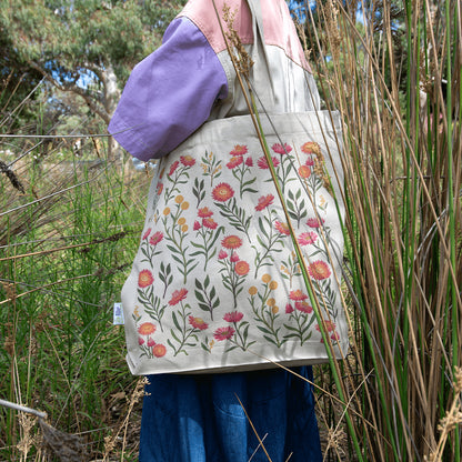 Earth Greetings Certified Organic Tote Bag With A Pocket Everlasting Love Design, Negin Maddock Collection