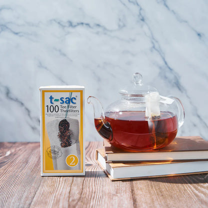 T-Sac Chlorine Free Tea Bags 100Pk; Size 2 For Large Tea Pots, Make Your Own Tea!