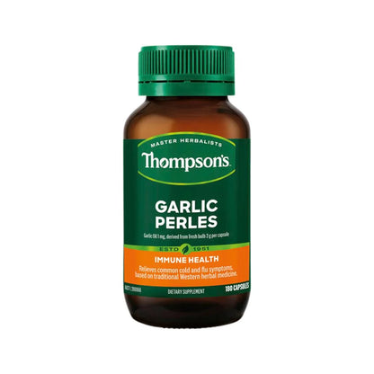 Thompson's Garlic Perles 180 Capsules, Relieves Common Cold & Flu Symptoms