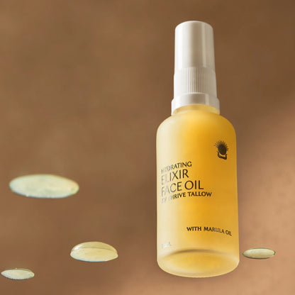 Thrive Tallow Hydrating Elixir Face Oil 50mL, With Marula Oil & Castor Oil