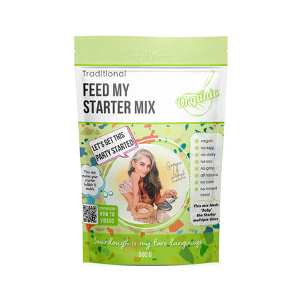 Sourdough Mumma Organic Feed My Starter Mix Traditional 500g, Living Starter Nourishment