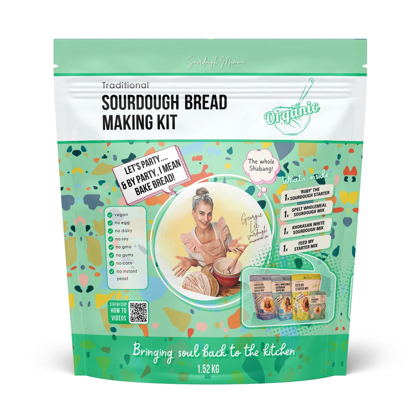 Sourdough Mumma Organic Sourdough Bread Making Kit Traditional 1.52kg, Complete Starter Bake Set