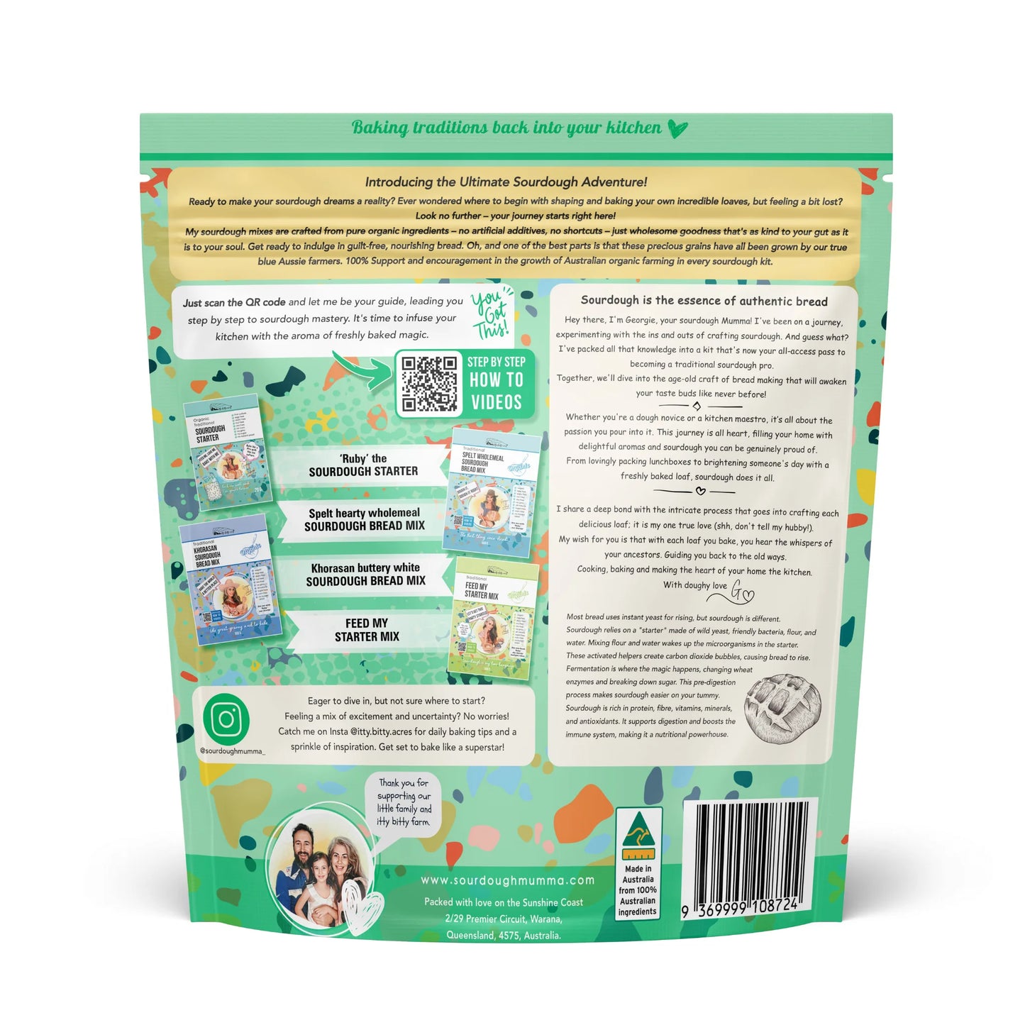 Sourdough Mumma Organic Sourdough Bread Making Kit Traditional 1.52kg, Complete Starter Bake Set