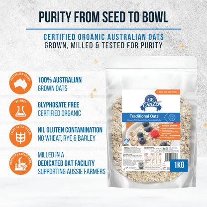 Gloriously Free Traditional Aussie Oats 500g, 1kg Or 2kg, Grown In WA