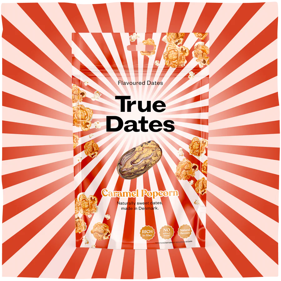 True Dates Caramel Popcorn Flavoured Dates 100g, Naturally Sweet