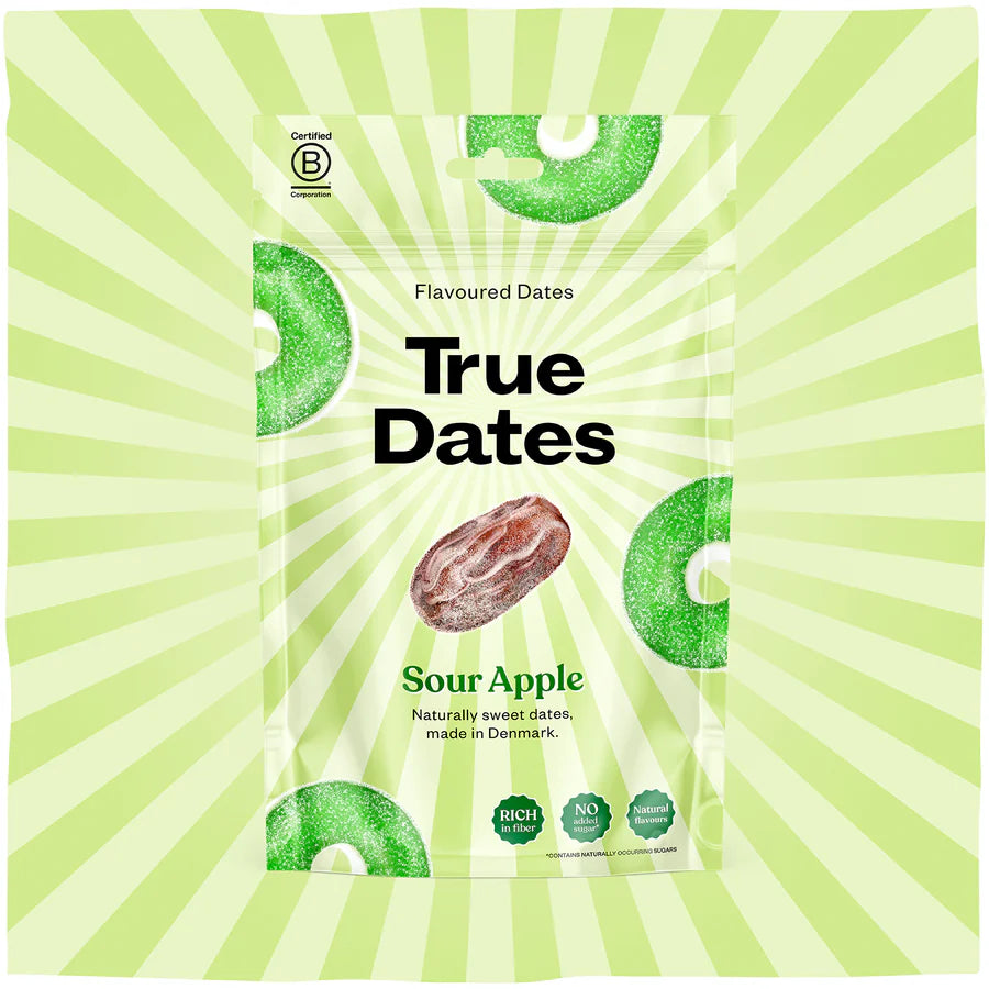 True Dates Sour Apple Flavoured Dates 100g, Naturally Sweet