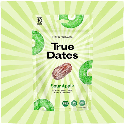 True Dates Sour Apple Flavoured Dates 100g, Naturally Sweet
