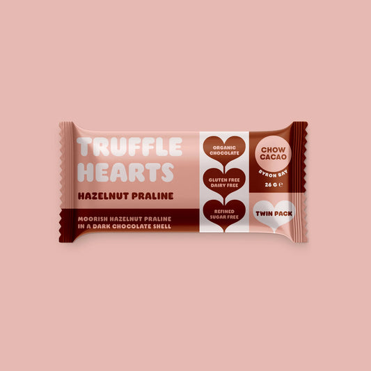 Chow Cacao Truffle Hearts Hazelnut Praline Flavour 26g, Discover The Magic