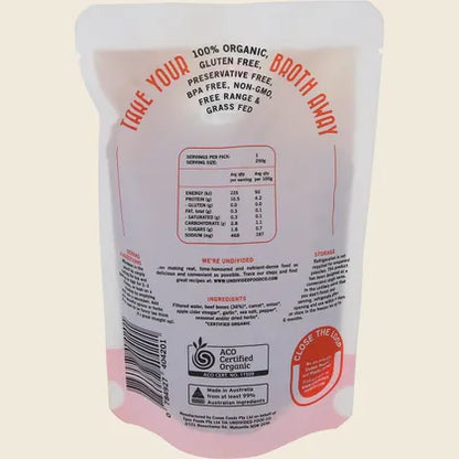 Undivided Food Co GOOD Bones 100% Certified Organic Beef Bone Broth 250mL, Ready To Eat