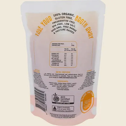 Undivided Food Co GOOD Bones 100% Certified Organic Chicken Bone Broth 250mL, Ready To Eat