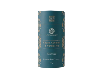 Living Koko Cacao Coconut & Vanilla Tea 150g, Aromatic Light Vanilla Flavour With Earthy Tones