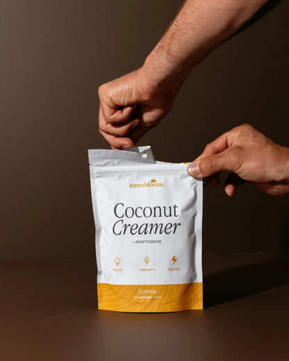 Innerbloom Coconut Creamer + Adaptogens 250g, Sweet & Creamy To  Elevate Your Coffee Experience Coconut Flavour