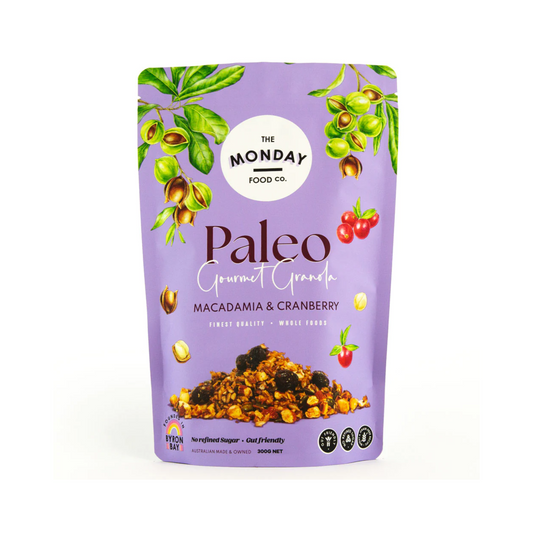 The Monday Food Co Paleo Gourmet Granola 300g, Macadamia & Cranberry Flavour
