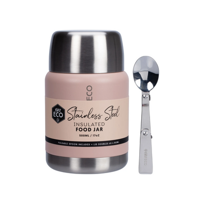 Ever Eco Insulated Food Jar 500ml Or 800ml, Rose