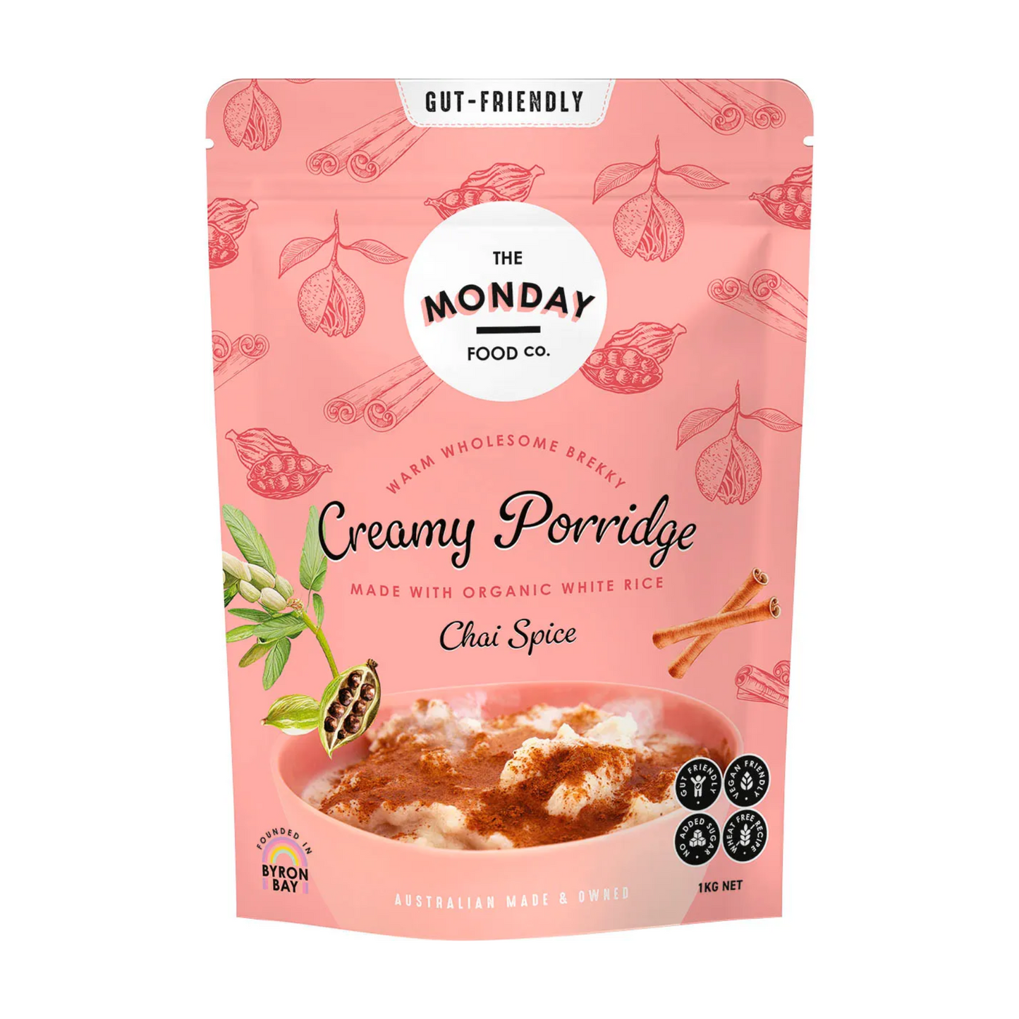 The Monday Food Co Creamy Porridge 400g Or 1kg, Chai Spice Flavour