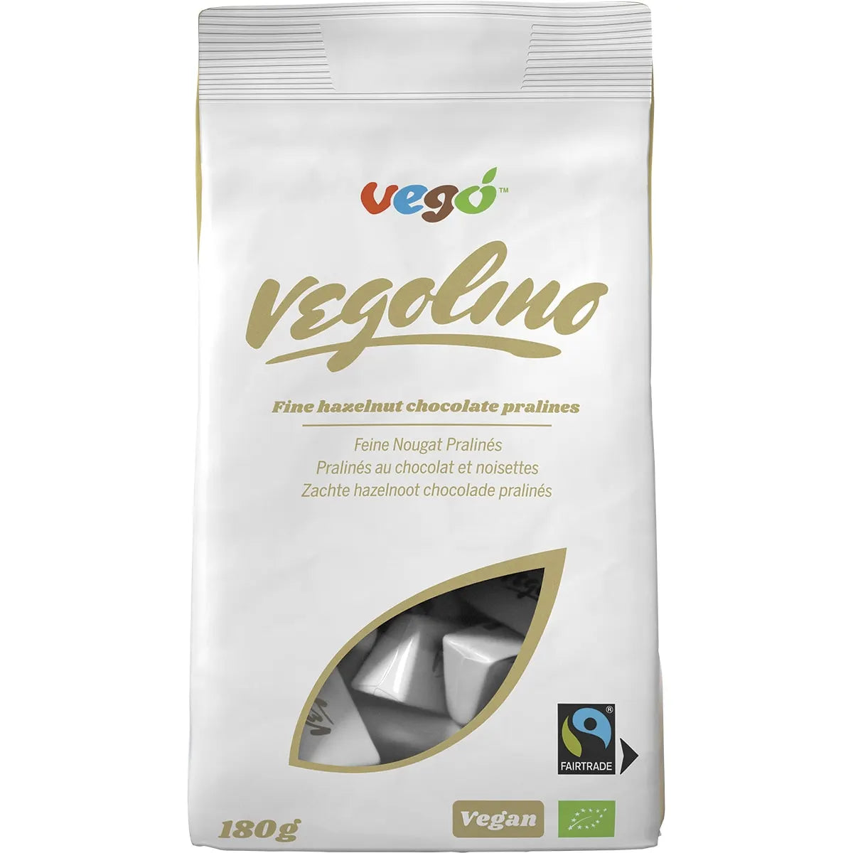Vego Vegolino 180g, Fine Hazelnut Chocolate Nougat Pralines