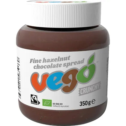 Vego Certified Organic Fine Hazelnut Chocolate Spread 350g, Crunchy & Delicious