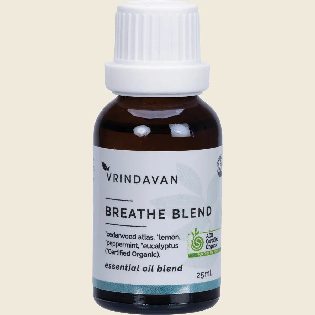 Vrindavan Certified Organics Pure Breathe Blend 25mL, 100% Essential Oils