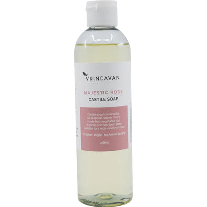 Vrindavan Castile Soap Majestic Rose 250mL, Gentle On The Skin With Rose