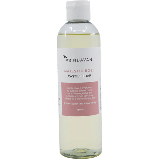 Vrindavan Castile Soap Majestic Rose 250mL, Gentle On The Skin With Rose