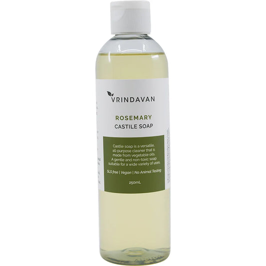 Vrindavan Castile Soap Rosemary 250mL, With Invigorating Rosemary