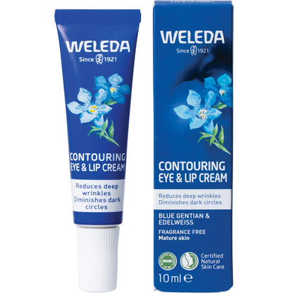 Weleda Contouring Eye & Lip Cream Blue Gentian & Edelweiss 10mL, Reduces Deep Wrinkles