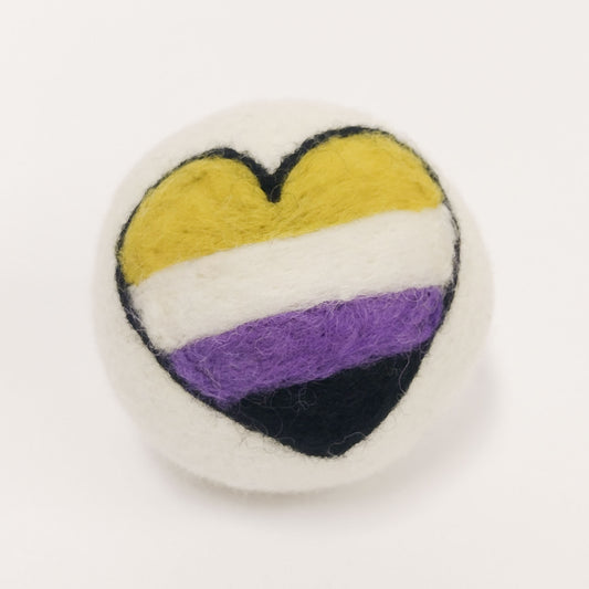 Eco Max Hand Felted Wool Dryer Ball, Love Heart Design; Reduces Drying Time BY 25%