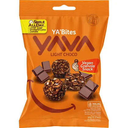 Yava YA'Bites Granola Snack Light Chocolate 35g Single Or 35g X 8 Carton, The Perfect Granola Snack