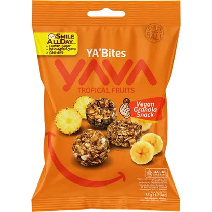 Yava YA'Bites Granola Snack Tropical Fruits 35g Single Or 35g X 8 Carton, The Perfect Granola Snack