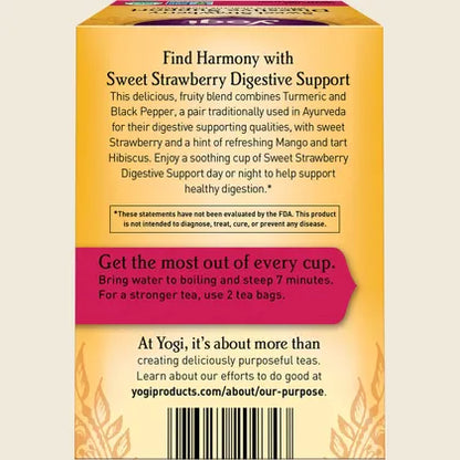 Yogi Sweet Strawberry Digestive Support 16 Bags, Berry Digestive Harmony